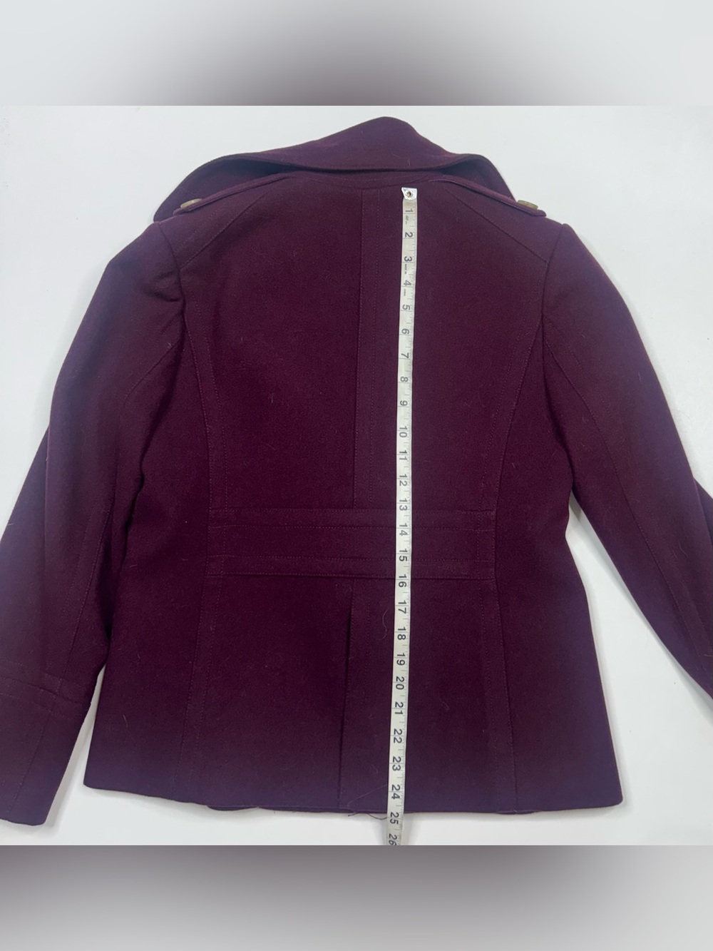 J. Crew 100% Wool Double-Breasted Peacoat in Deep Wine Womens Size 6 - Picture 7 of 9